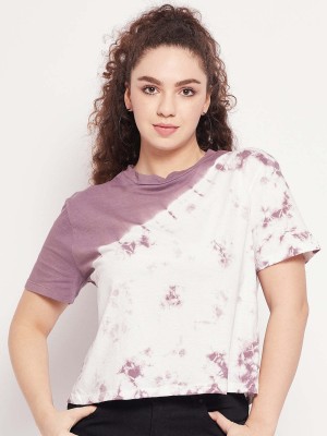 MADAME Casual Tie & Dye Women Purple, White Top