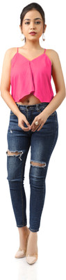 Zinger Casual Solid Women Pink Top