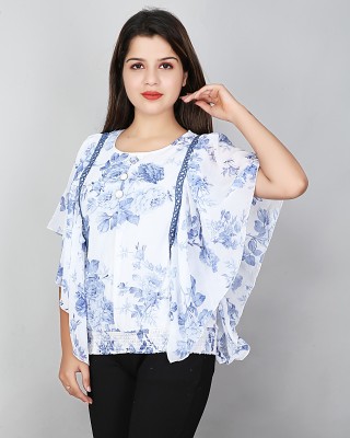 Belakiz Casual Printed Women White, Blue Top