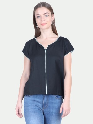 patrorna Casual Solid Women Black Top