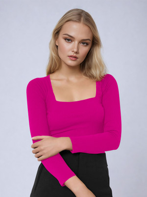 NAVYANKAA Casual Solid Women Pink Top
