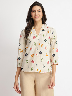 Pink Fort Casual Printed Women Multicolor Top