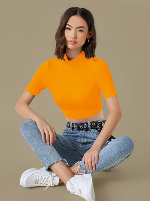 Kashonaa Casual Solid Women Yellow Top