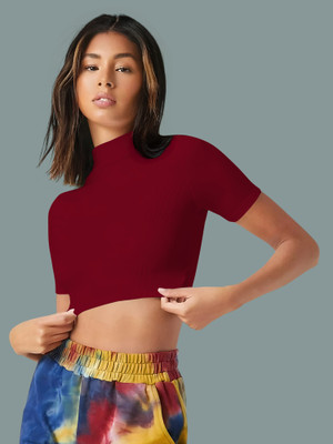 NAVYANKAA Casual Self Design Women Maroon Top