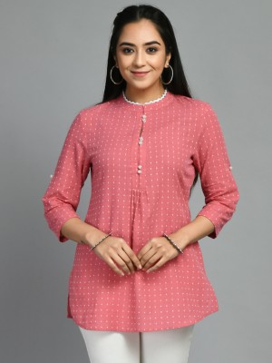 Meesan Casual Polka Print Women Pink Top