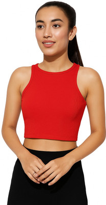 Mimmy Kids Casual Solid Women Red Top