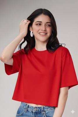 FURRR Casual Self Design Women Red Top