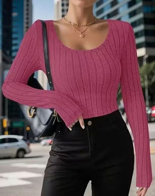 Sovi fashion Casual Solid Women Pink Top
