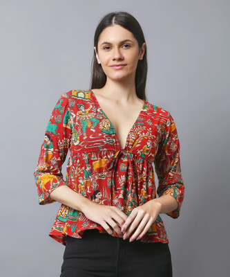 Tsc Casual Printed Women Red Top