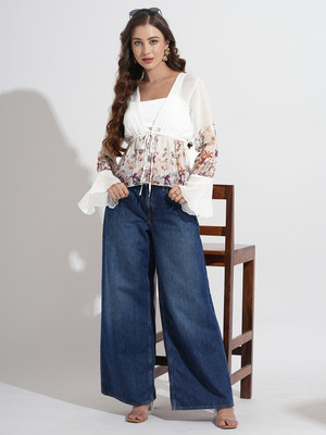 all about you Casual 3/4 Sleeve Printed Women White Top