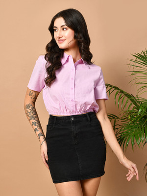 Azzurra Party Solid Women Pink Top