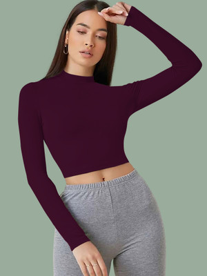 Kashonaa Casual Solid Women Purple Top