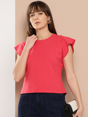 CHEMISTRY Casual Solid Women Red Top