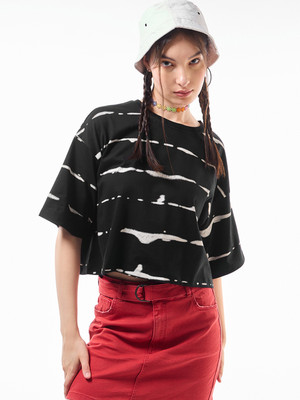 BEWAKOOF Casual Printed Women Black Top