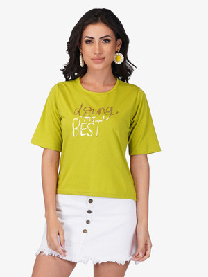 BASE 41 Casual Printed Women Yellow Top