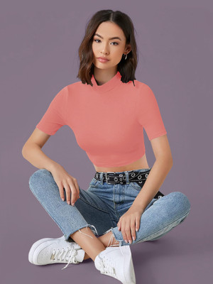 Kashonaa Casual Solid Women Pink Top