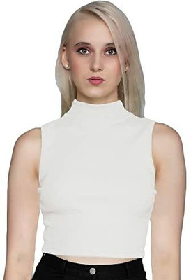 Rzlecort Casual Solid Women White Top
