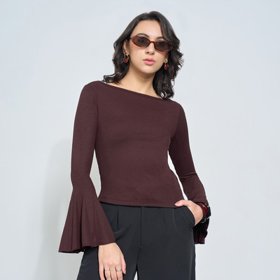 Honey By Pantaloons Casual Solid Women Red Top