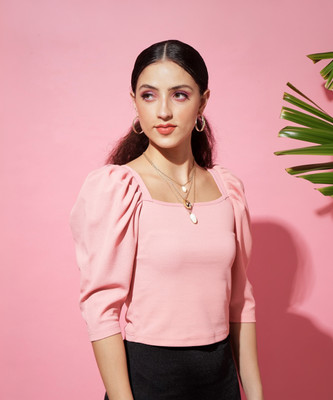 THE DRY STATE Casual Printed Women Pink Top