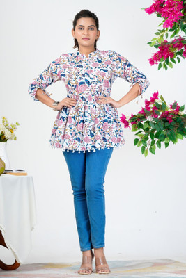 FrionKandy Casual Printed Women Multicolor Top