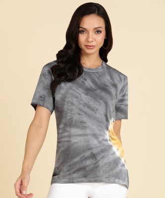 maaesa Casual Printed Women Grey Top