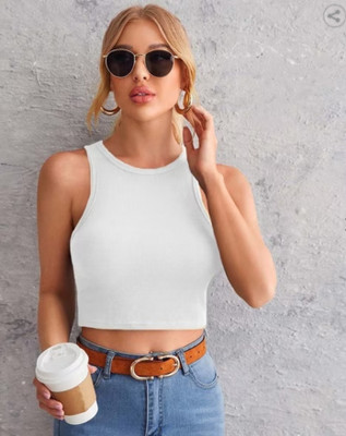 watto Casual Solid Women White Top