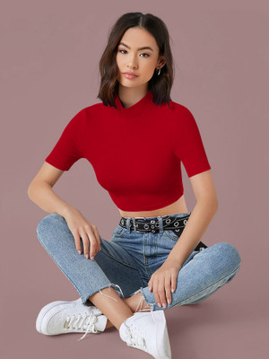 Kashonaa Casual Solid Women Red Top