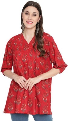 SAVI Casual Floral Print Women Red Top