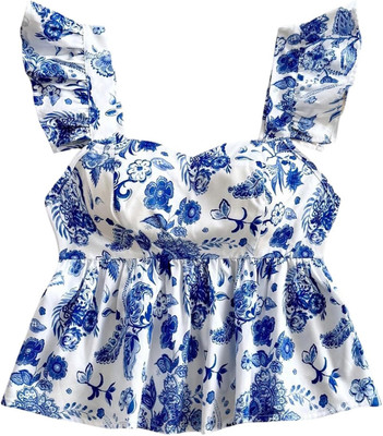 NiloBerry Party Floral Print Women White Top