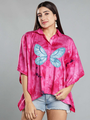 LetsDressUp Casual Printed Women Pink Top