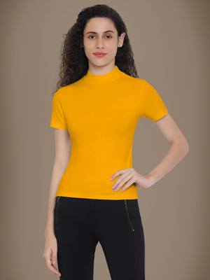 Kashonaa Casual Solid Women Yellow Top