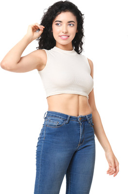 SIZI Casual Self Design Women White Top