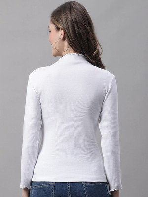 Tanushk Casual Solid Women White Top