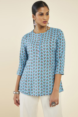 soch Casual Printed Women Blue Top
