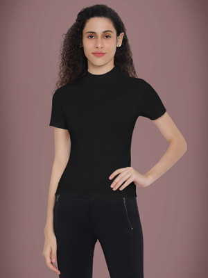 Kashonaa Casual Solid Women Black Top