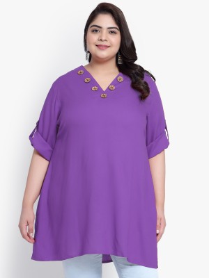 indietoga Casual Self Design Women Purple Top