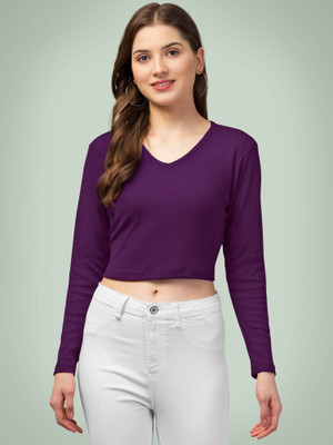 Maheshvi Casual Solid Women Purple Top