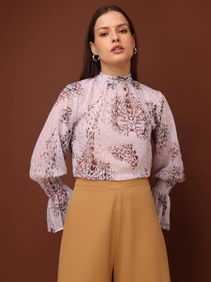 PURVAJA Casual Printed Women Pink Top
