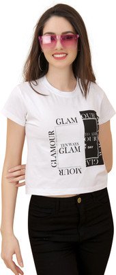 JH MART Casual Printed Women White Top