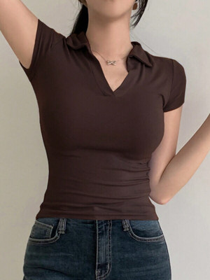 Trendystar Casual Solid Women Brown Top