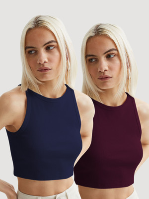 METRONAUT Casual Solid Women Dark Blue Top