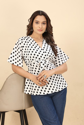 dhyan fashion Casual Printed Women White Top