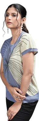 MADBORN Casual Printed Women Light Blue Top