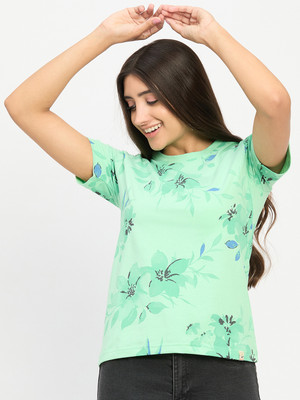 DUKE Casual Printed Women Green Top