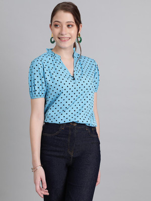 KOTTY Casual Polka Print Women Blue Top