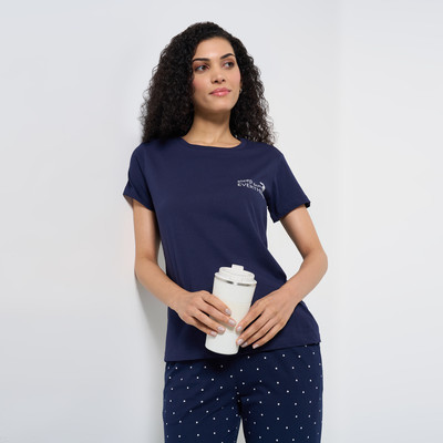 Dreamz by Pantaloons Casual Printed Women Blue Top