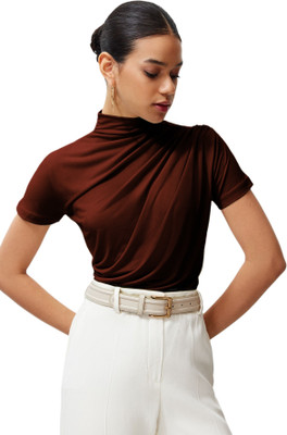 SIGHTBOMB Party Solid Women Maroon Top