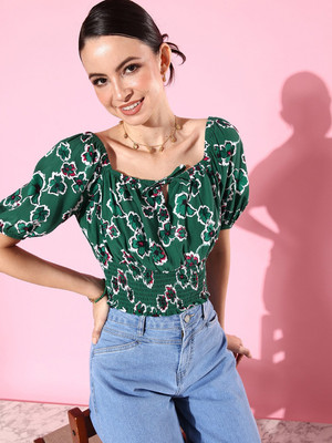 Mast & Harbour Casual Printed Women Multicolor Top