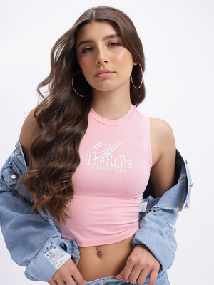 Glitchez Casual Printed Women Pink Top