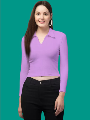 Dream Beauty Fashion Casual Solid Women Purple Top
